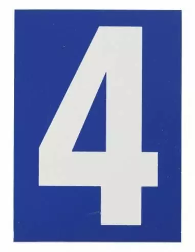 Plaque signalétique "4" 65x90mm avec adhésif - THIRARD