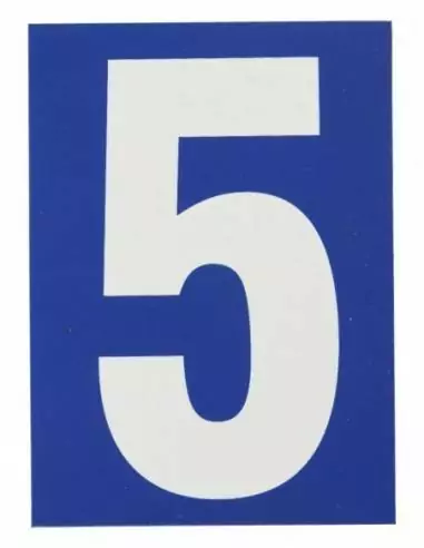 Plaque signalétique "5" 65x90mm avec adhésif - THIRARD