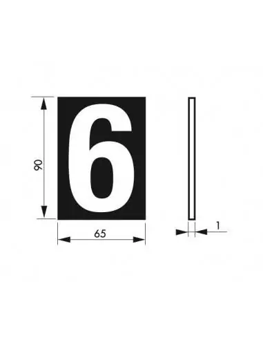 Chiffre 6 à coller 65x90mm - THIRARD Chiffre 6 à coller 65x90mm - THIRARD