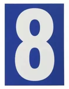 Plaque signalétique "8" 65x90mm avec adhésif - THIRARD