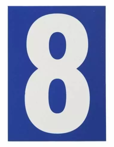 Plaque signalétique "8" 65x90mm avec adhésif - THIRARD