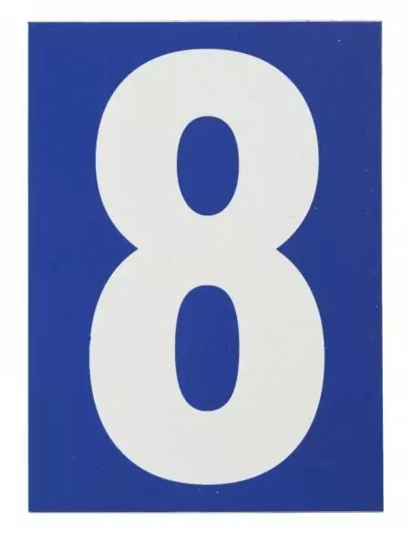 Plaque signalétique "8" 65x90mm avec adhésif - THIRARD