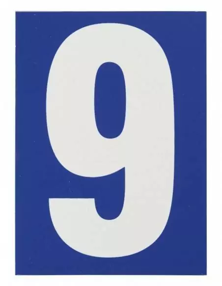 Plaque signalétique "9" 65x90mm avec adhésif - THIRARD