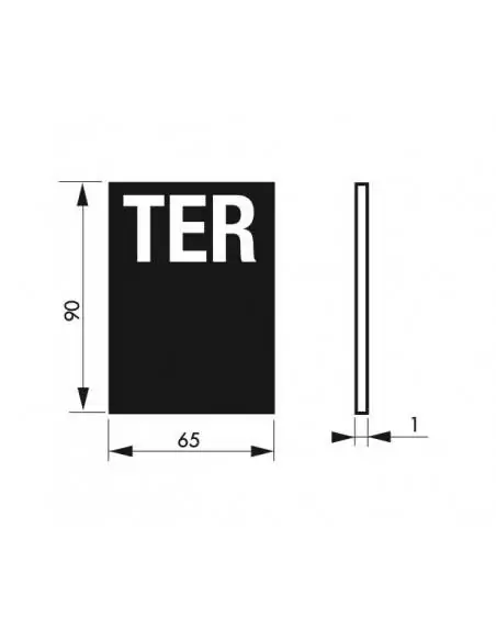 Plaque signalétique "TER" 65x90mm avec adhésif - THIRARD
