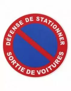 Plaque signalétique Ø 180mm "SORTIE DE VOITURE" avec adhésif - THIRARD