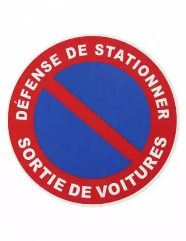 Plaque signalétique Ø 180mm "SORTIE DE VOITURE" avec adhésif - THIRARD