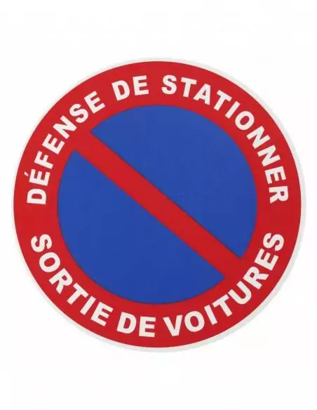 Plaque signalétique Ø 180mm "SORTIE DE VOITURE" avec adhésif - THIRARD