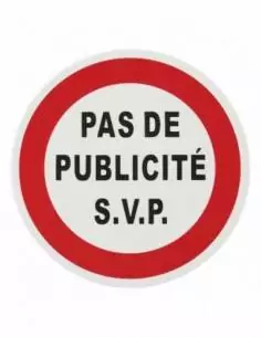 Disque "Pas de publicité" adhésif Ø 80mm - THIRARD