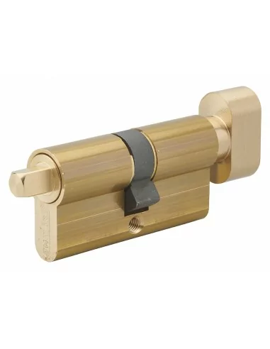 Cylindre profilé bouton + carré exterieur 7mm 30x30 laiton