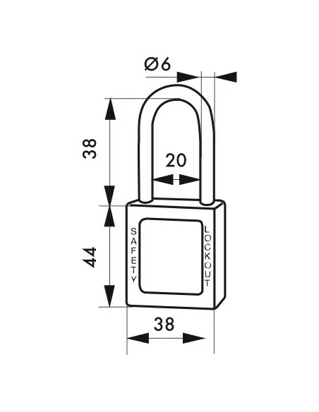 Cadenas de consignation LOTO Lockout Tagout 38 mm anse inox Ø 6 orange