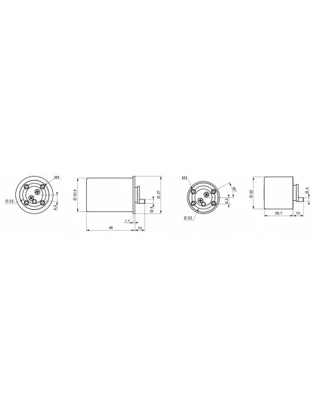 Jeu de cylindres ronds adaptateur T2 CAZ D33 4 clés