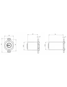 Jeu de cylindres ronds adaptateur T2 FIC 33x50 D26 4 clés 2