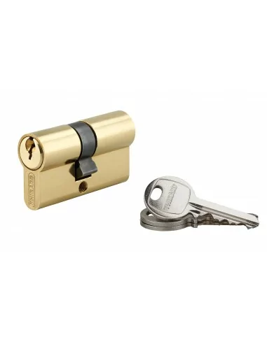 Cylindre à clé crantée 25 x 30 mm laitonné 3 clés
