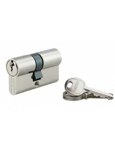 Cylindre à clé crantée 25 x 30 mm nickelé 3 clés