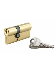 Cylindre à clé crantée 25 x 40 mm laitonné 3 clés