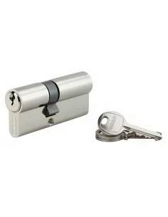 Cylindre à clé crantée 30 x 40 mm 3 clés avec vis de 45 mm nickelé