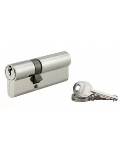 Cylindre 30 x 50 mm 3 clés avec vis de 45 mm nickelé
