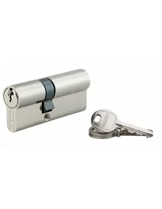 Cylindre à clé crantée 30 x 55 mm nickelé 3 clés