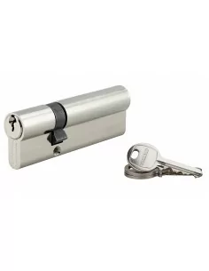 Cylindre à clé crantée 30 x 65 mm nickelé 3 clés