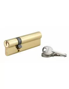 Cylindre à clé crantée 30 x 70 mm laitonné 3 clés