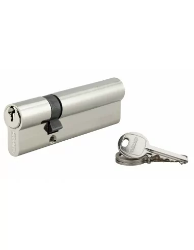 Cylindre à clé crantée 30 x 70 mm nickelé 3 clés