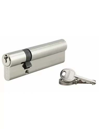 Cylindre à clé crantée 30 x 80 mm nickelé 3 clés