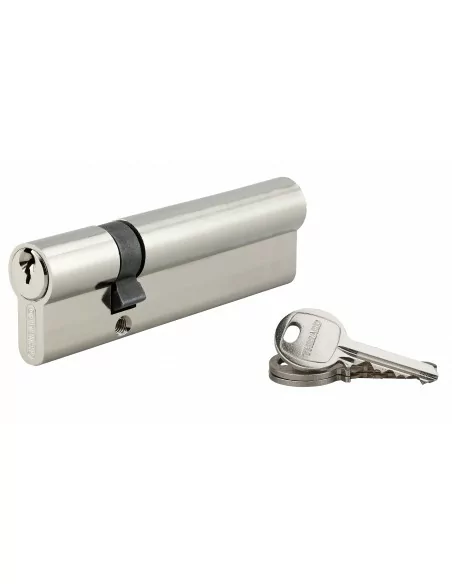 Cylindre à clé crantée 30 x 80 mm nickelé 3 clés