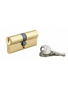 Cylindre à clé crantée 35 x 40 mm laitonné 3 clés