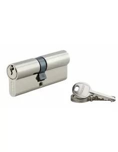 Cylindre à clé crantée 35 x 40 mm nickelé 3 clés
