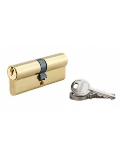 Cylindre 40 x 40 mm 3 clés avec vis de 40 mm laitonné