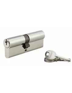 Cylindre à clé crantée 40 x 45 mm nickelé 3 clés