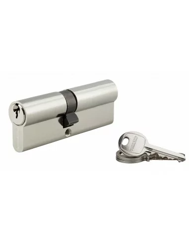 Cylindre à clé crantée 40 x 45 mm nickelé 3 clés
