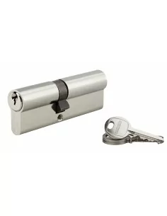 Cylindre à clé crantée 40 x 50 mm 3 clés avec vis de 40 mm nickelé