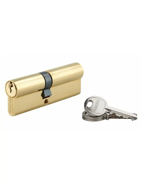 Cylindre à clé crantée 40 x 50 mm laitonné 3 clés