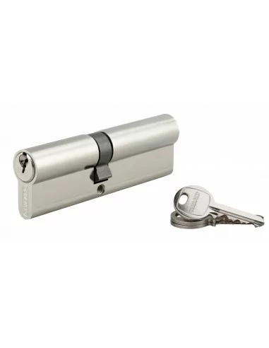 Cylindre à clé crantée 45 x 55 mm nickelé 3 clés