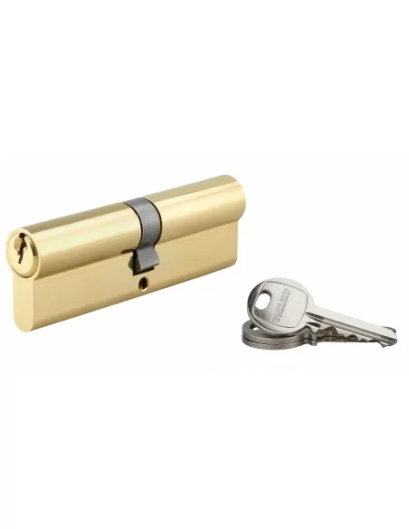 Cylindre à clé crantée 50 x 50 mm laitonné 3 clés