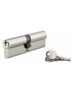 Cylindre à clé crantée 50 x 50 mm nickelé 3 clés