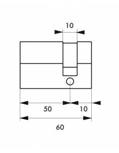 Cylindre à clé crantée eco 50 x 10 mm nickelé 2