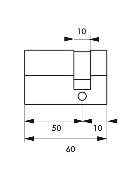 Cylindre à clé crantée eco 50 x 10 mm nickelé