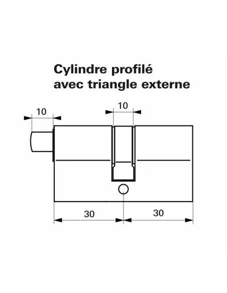 Cylindre profile hg 30x30 triangle externe 11 3 clés laiton
