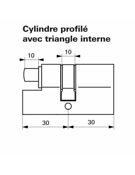 Cylindre profile hg 30x30 triangle interne 11 3 clés laiton