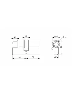 Cylindre profile hg 30x30 triangle interne 14 3 clés laiton 2