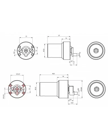 Adaptateur lap cylindre double Adaptateur lap cylindre double