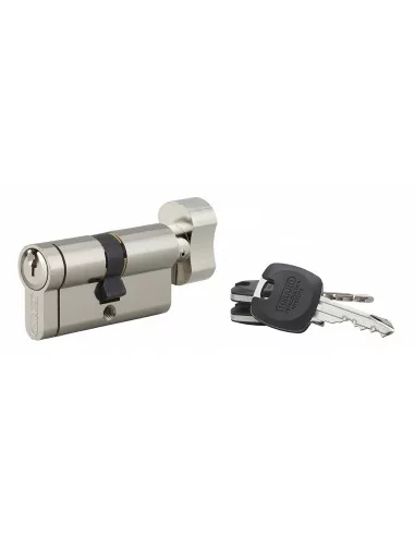 Cylindre profilé HG5+ à bouton, 30BTx30mm - Nickelé, 3 clés - THIRARD