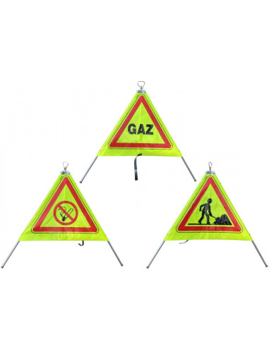 Tripode de signalisation 3 faces travaux en zone explosive intersignaletic TRIPOZE