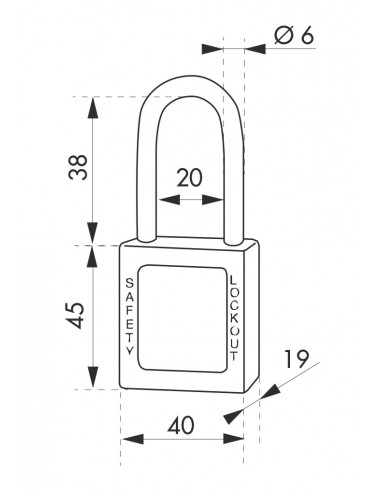 Cadenas de consignation 40 anse 38mm Bleu MVA Cadenas de consignation 40 anse 38mm Bleu MVA