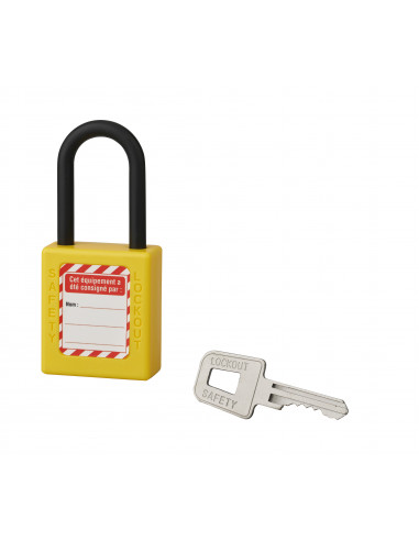 Cadenas de consignation 40 anse 38mm Jaune MV A1 Cadenas de consignation 40 anse 38mm Jaune MV A1