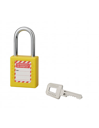 Cadenas de consignation anse 38mm Jaune MV B8 Cadenas de consignation anse 38mm Jaune MV B8