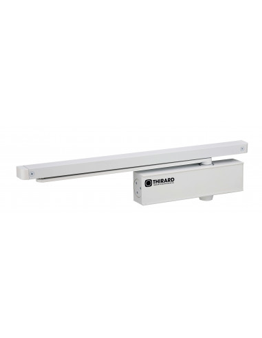 Ferme-porte automatique hydraulique design force 3, bras coulissant, blanc - THIRARD