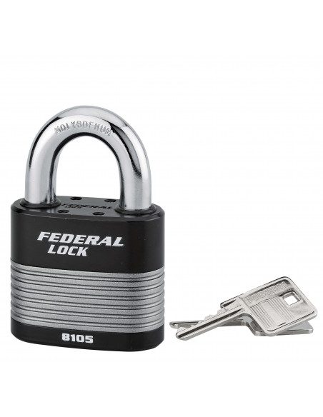 Cadenas à clé fédéral lock protector, extérieur, acier, double verrouillage, 70mm, 2 clés - THIRARD